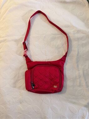 lug Quilted Small Crossbody Bag in Red